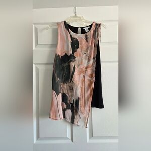 Bar III Pink and Black Asymmetrical Sheath Cocktail Dress